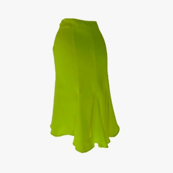 Gianni Versace Vintage Haute Couture Silk Skirt Lime Green Sz Small NWT - Picture 7 of 10